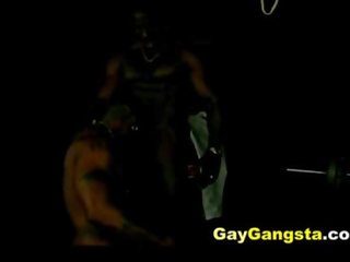 Huge Black Thugs Gangbang A White Gay